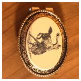 Scrimshaw Style Cowboy Bronco Money Clip