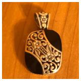 Sterling Silver & Black Onyx Pendant