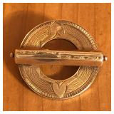 10K Gold Antique Round Brooch Pin