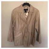 Womens TERRY LEWIS Leather Blazer Dress Jacket