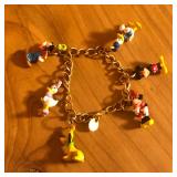 Gold Tone Disney Characters Charm Bracelet