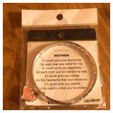 Silver Tone Mother Bracelet with Heart Charm
