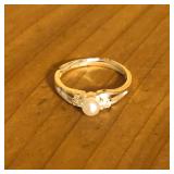Sterling Silver & Pearl Ring