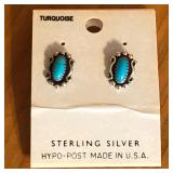 Sterling Silver & Turquoise Stud Earrings
