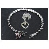 Sterling 18" necklace with heart pendant & Sterlin