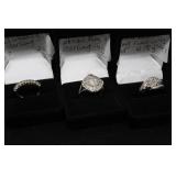 Three sterling and CZ rings - 11gtw