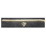 Sterling tennis bracelet & sterling heart pendant