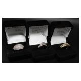 Three sterling and CZ ring - 11gtw