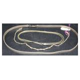 14kt braided bracelet (2.4gtw) & two sterling neck