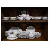 Forest Brown Orchid service for 8 plus tea pot, gr