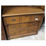 Three drawer locking dresser with floral design 38