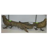 Pair of Brass pheasants