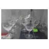 13 wine glasses with Crown marks assorted size - w
