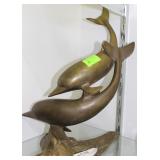 Brass Dolphin tabletop sculpture