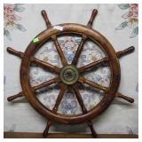 8 point ship wheel39 in peg dia.Hardwood with