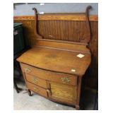 3 drawer oak wash standBrass pulls,single door