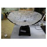 Spaghetti art glass pedestal bowl 16" x 11"