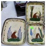 Graduated set of 3 South American rectangular serv