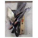 7pcs kitchenware: L&J White cleaver, etched pie se