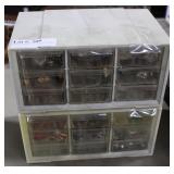 Two organizers of beads & vintage jewelry