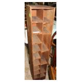 Sixteen shelf narrow display pine shelf