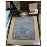 Reverse painted South American street scene of lad