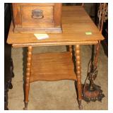 Spindle leg rectangular tableChestnut