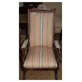 Tall back nursing rocker Walnut construction,40