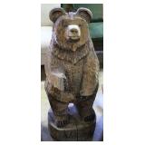 Chainsaw artWelcome bear,44 in hi.Solid 1 pc