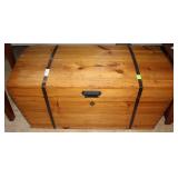 Metal strapped trunk42 x21x19 in hi