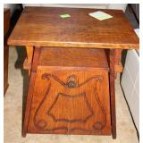 Craft made end tableOak construction,drop door