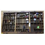 Hamilton typeset tray.Loaded with smalls.32 in