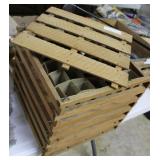 Wooden egg crate with organizers