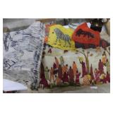 Five African Bateek wall hangers - giraffe, zebra,