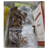 Tray assorted brown sea glass