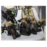 Seven Indonesian wood carved musicians incl guitar