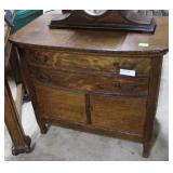 Oak two drawer, two door wash stand 32" x 19" x 29