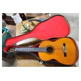 Madrid acoustic Garcia guitar in case with Spanish