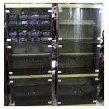 Two 2000s Smokey glass upright display cabinets