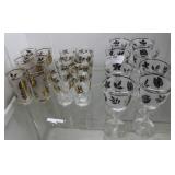 Mid-Century glassware water glasses autumn leaf wi