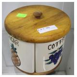 4part Mid-Century lazy susan ceramic containers  -