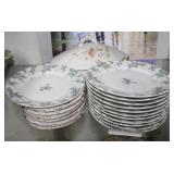 Limoges dainty blue floral plates (11 dinner, & se