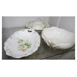 3pcs HP European porcelain - serving bowl, covered