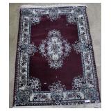 Machine made red framed area rug 5