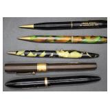 Three fountain pens & two pencils: Schaeffer, Rite