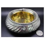 Silver Hand hammered weighted African bracelet, co