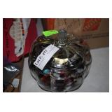 Vintage buttons in      Crystal pumpkin lidded