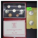 Franklin Mint US Army proof coins & 1987 UK Proof