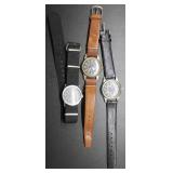 Three pocket watches: Timex