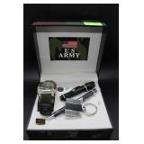US Army tactical gift: watch, compass, light, pen